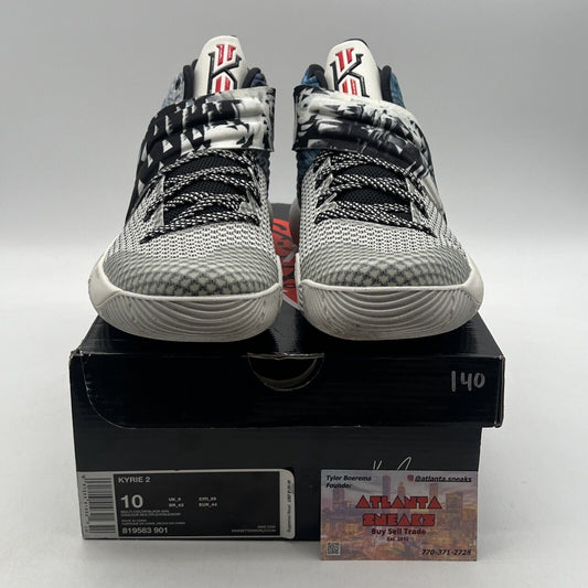Size 10 - Nike Kyrie 2 Effect - Black White Blue (819583-901)