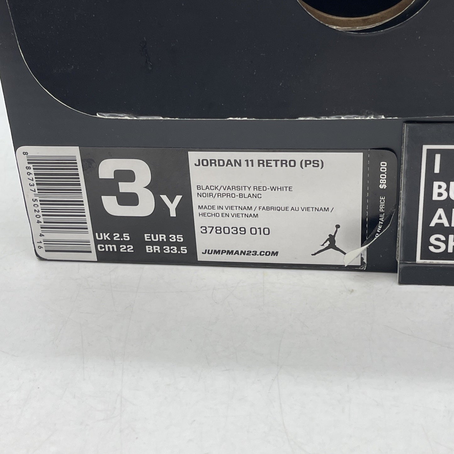 Size 3Y - Nike Air Jordan 11 Retro Playoffs 2012 (378039-010)