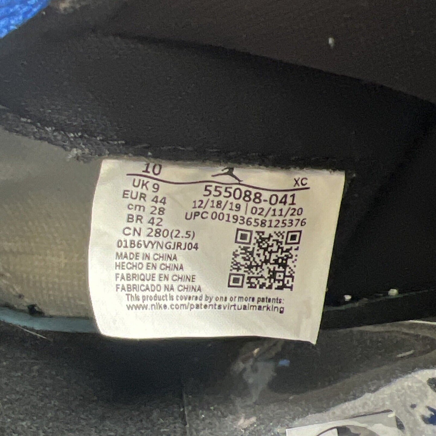 Size 10 - Jordan 1 Retro OG High Royal Toe Black White Leather Blue 555088-041