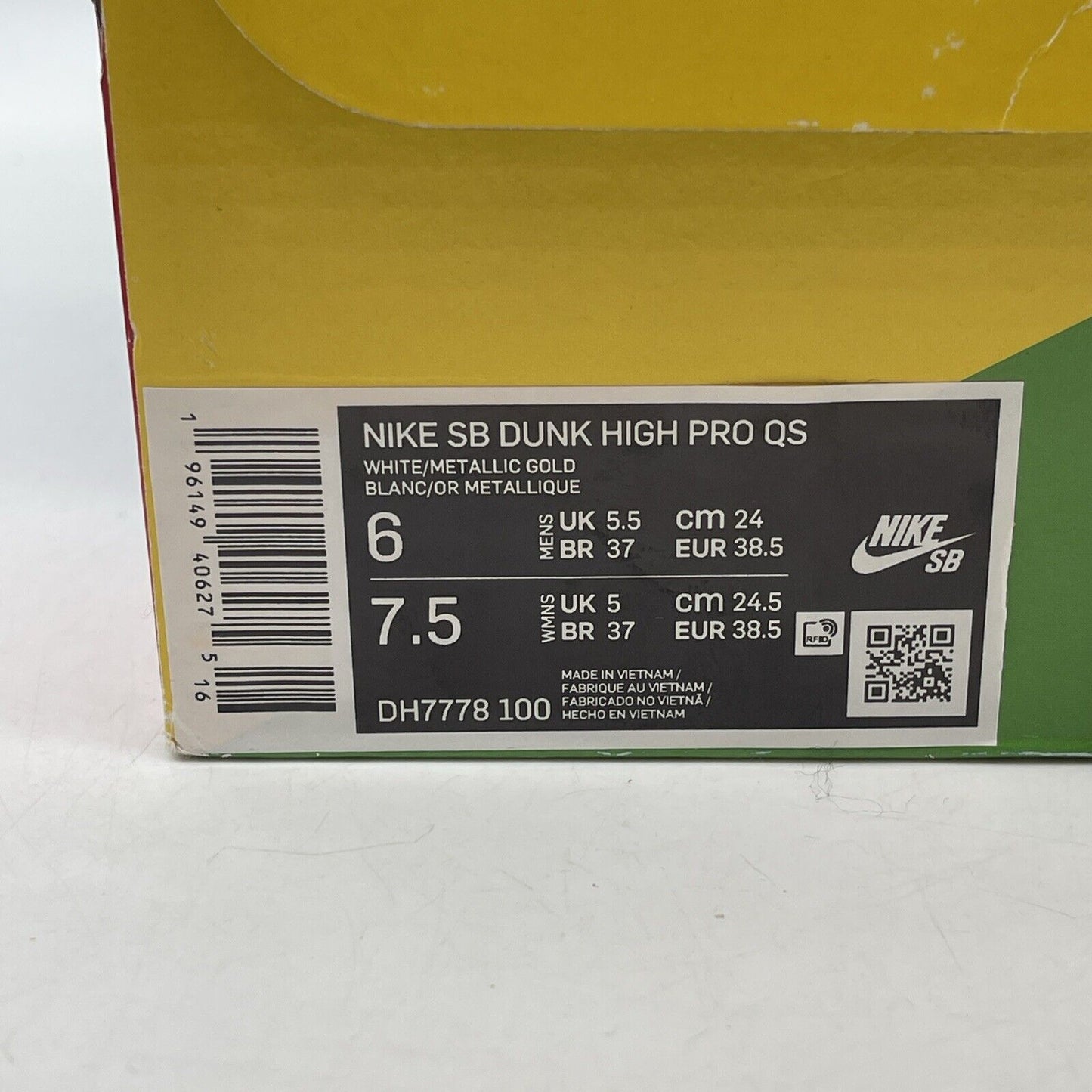 Size 6 - Nike froSkate x Dunk SB High All Love No Hate Leather (DH7778-100)