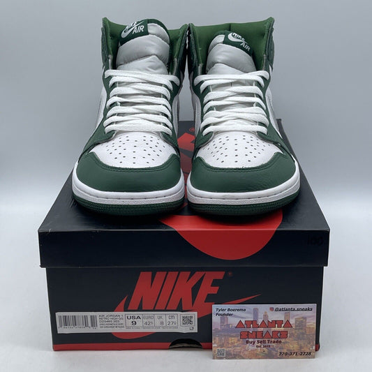 Size 9 - Jordan 1 Retro OG High Gorge Green White Silver Leather (DZ5485-303)