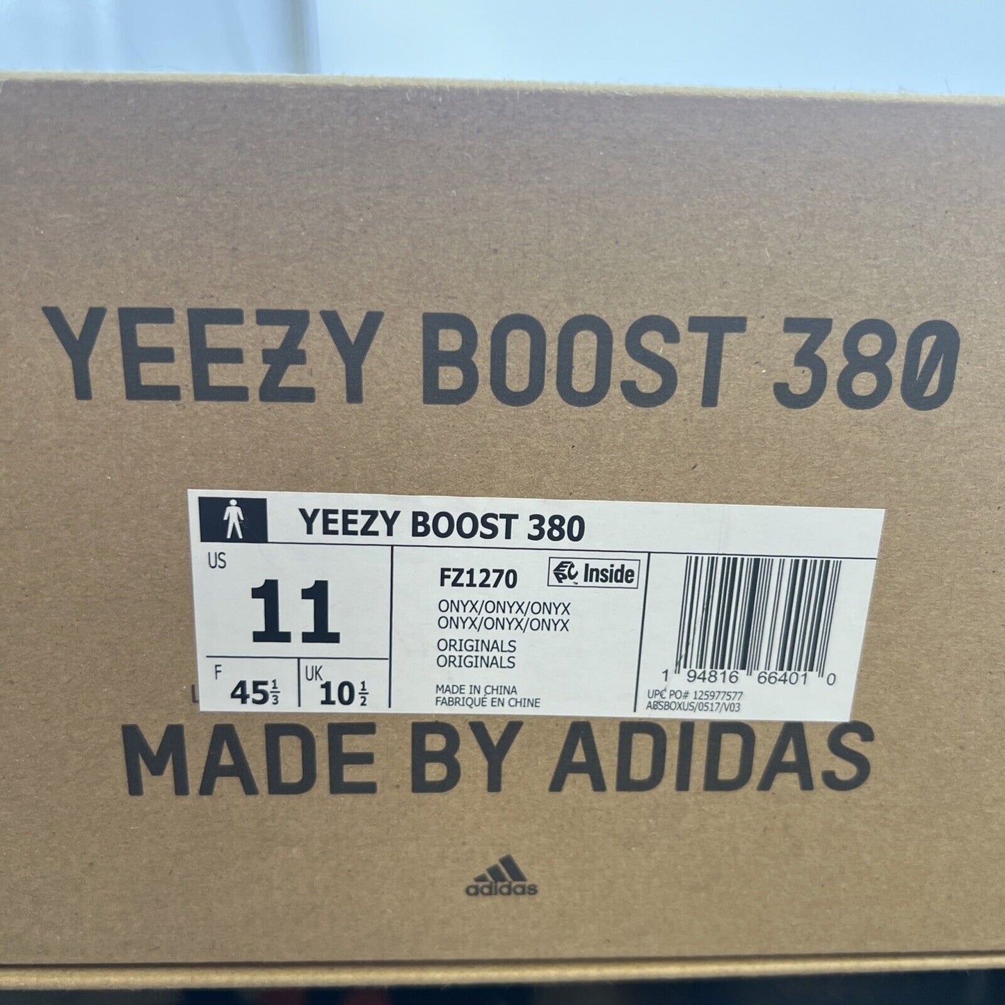 Size 11 - Adidas Yeezy Boost 380 Onyx Non-Reflective (FZ1270)