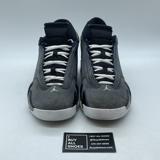 Size 9 - Air Jordan 14 Retro Graphite Navy Grey Black Suede (311832-011)