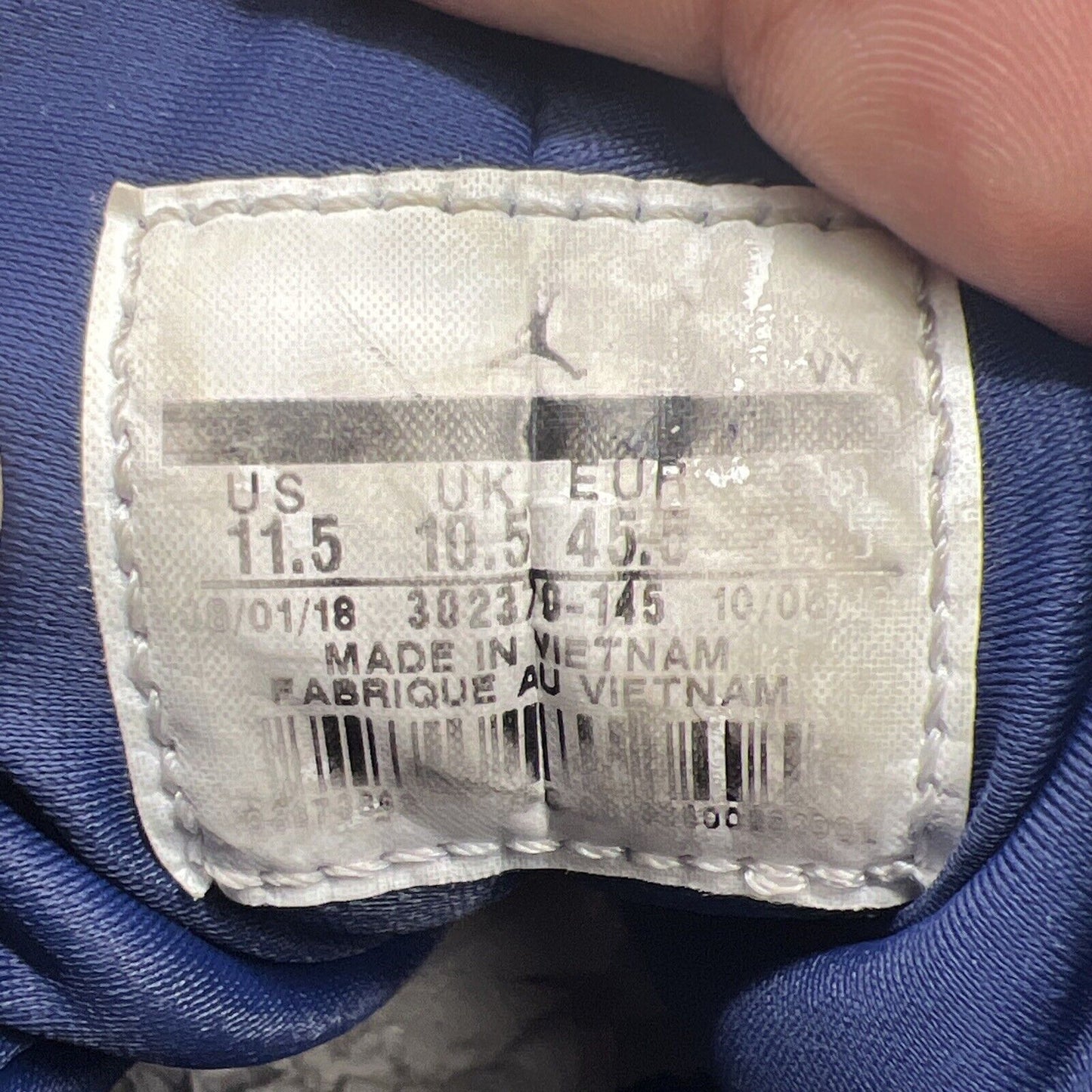 Size 11.5 - Air Jordan 9 Retro UNC White Navy Leather (302370-145)