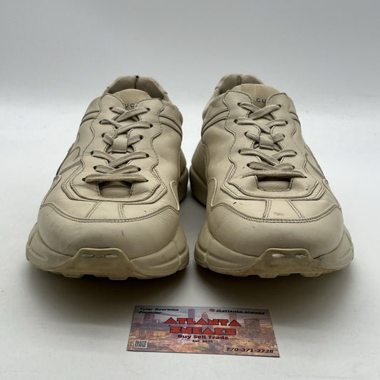 Size 7.5 - Gucci Rhyton Cream Beige Leather Monogram Big Logo