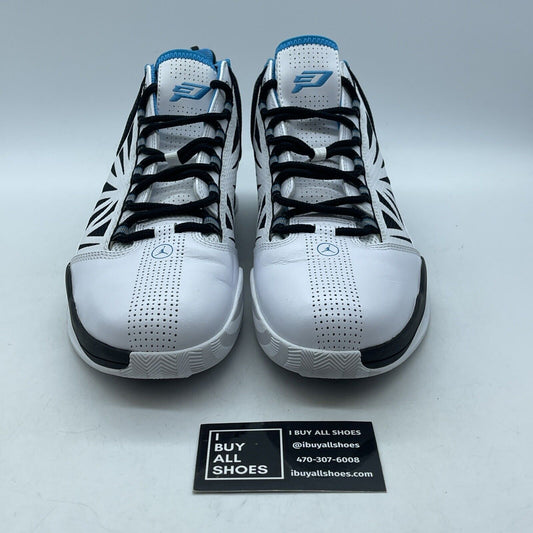 Size 9 - NIKE Air Jordan CP3.IV White Blue Chris Paulo White Black (428821-102)