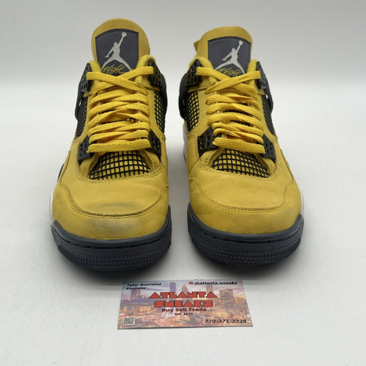 Size 9.5 - Jordan 4 Retro Mid Lightning Yellow Grey Suede White (CT8527-700)
