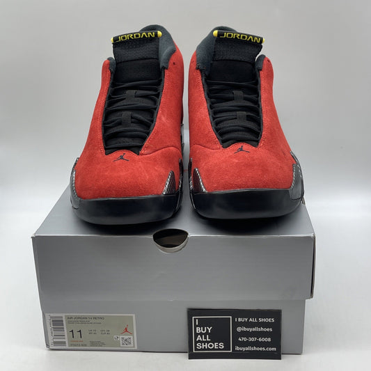 Size 11 - Air Jordan 14 Retro 2025 Ferrari Red Black Suede (IF5015-600)