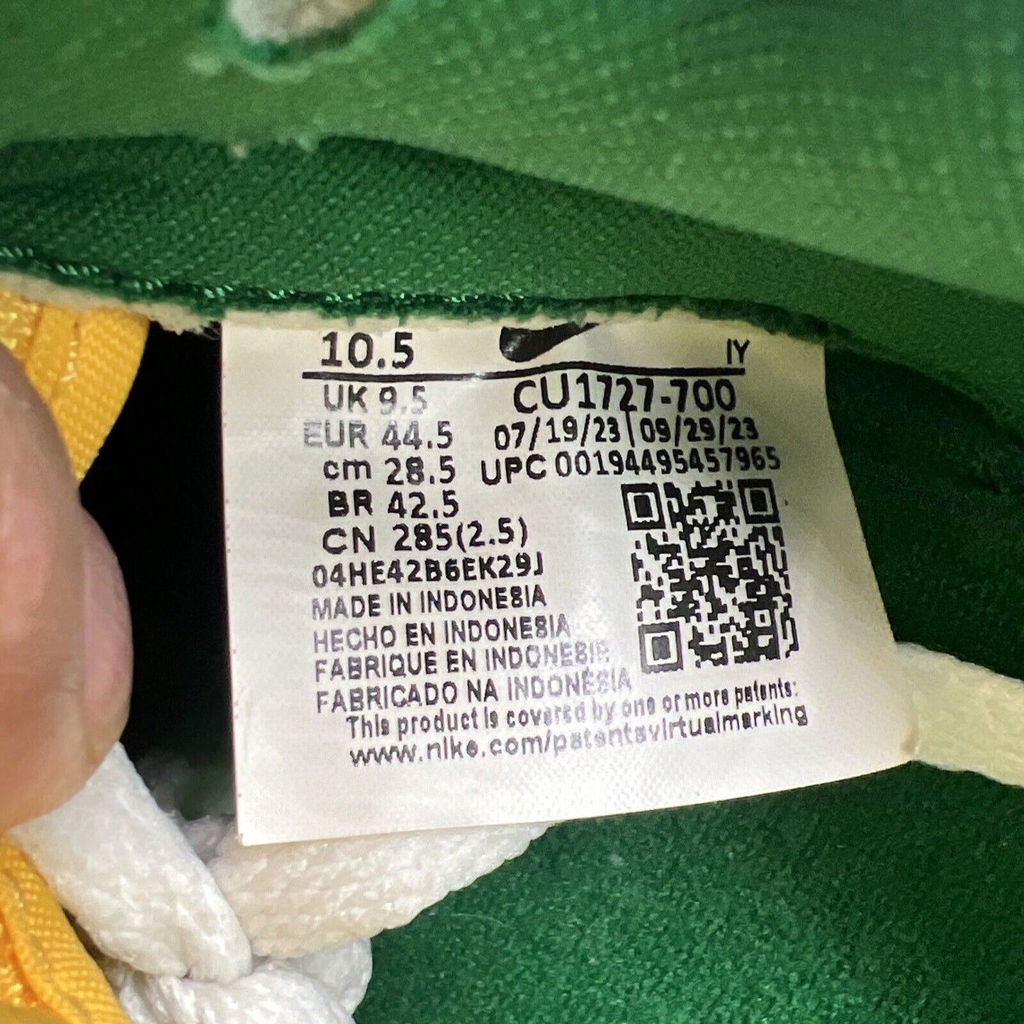 Size 10.5 - Nike Dunk SP 2020 Low Brazil Yellow Green White Leather (CU1727-700)