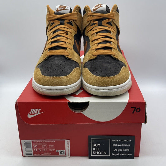 Size 10 - Nike Dunk Premium High Dark Curry Red Brown Suede (DD1401-200)