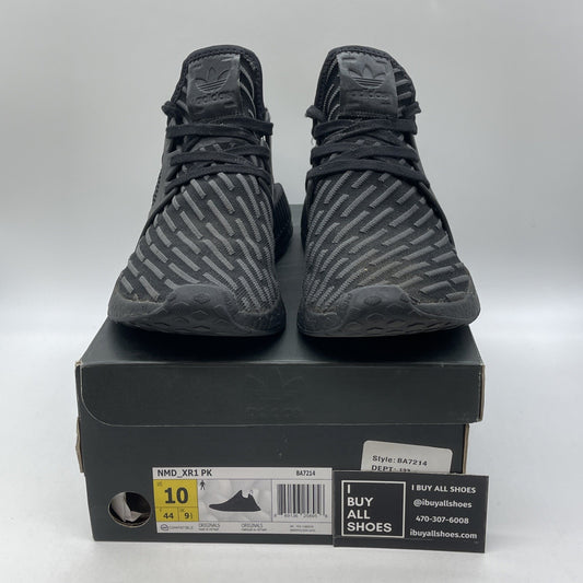 Size 10 - adidas NMD_XR1 Primeknit Triple Black Suede Leather (BA7214)