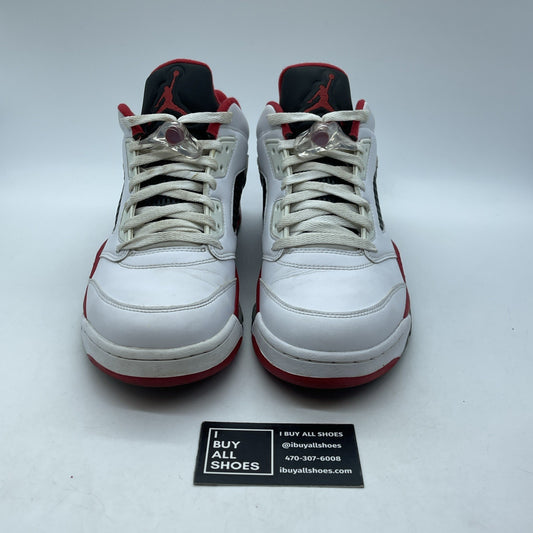 Size 11 - Air Jordan 5 Retro 2016 Low Fire Red White Leather (819171-101)