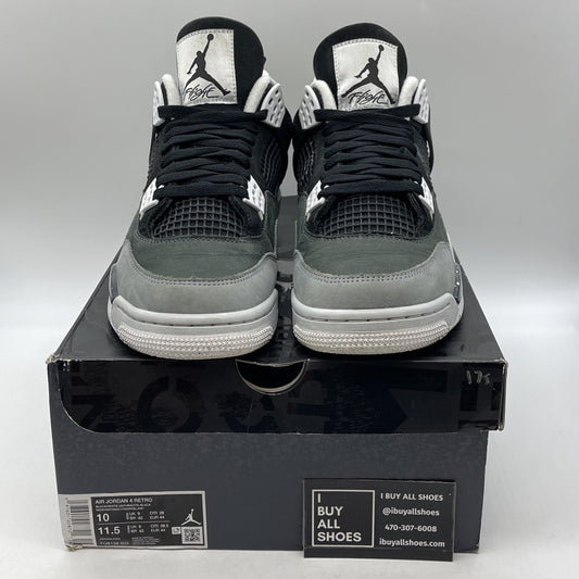 Size 10 - Air Jordan 4 Retro 2024 Fear Black White Suede (FQ8138-002)