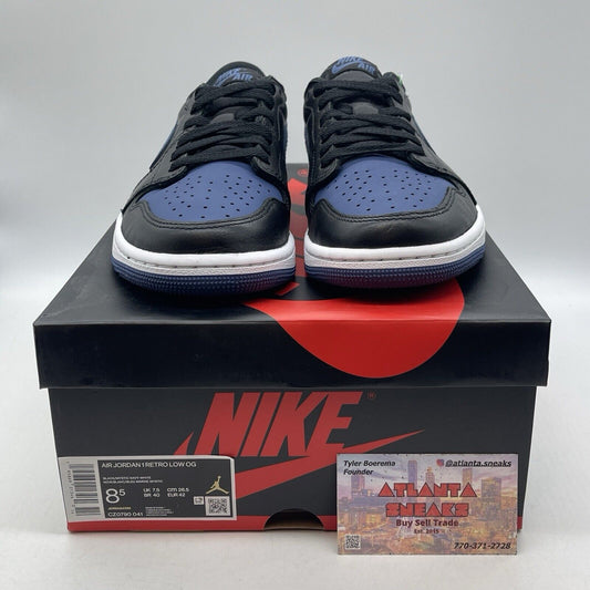 Size 8.5 - Jordan 1 Low OG Mystic Navy Blue Leather White (CZ0790-041)