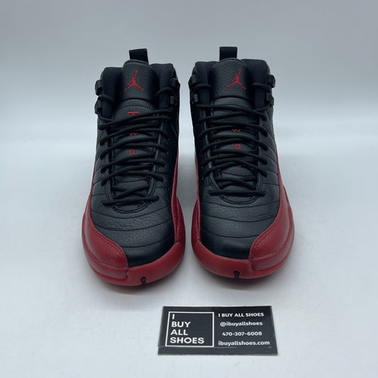 Size 7Y - Air Jordan 12 Black/Varsity Red 2016 Leather (153265-002)