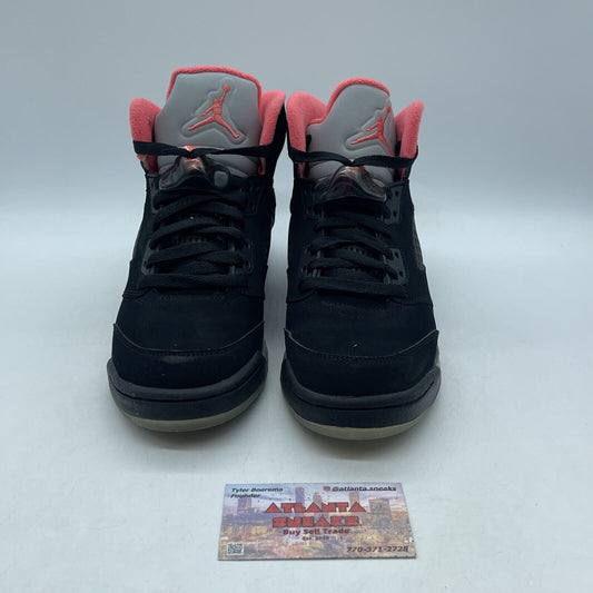 Size 7Y (GS) - Jordan 5 Retro Mid Black Pink Suede Leather (440892-001)