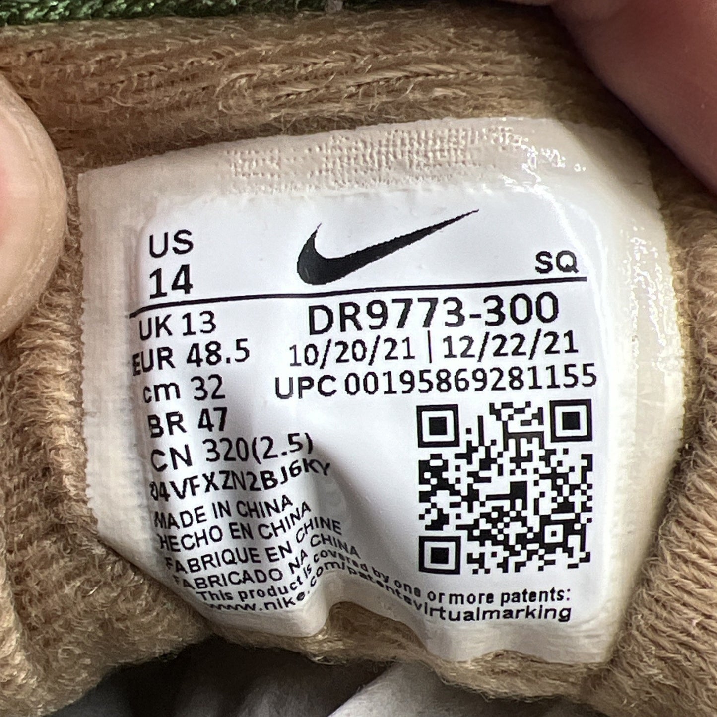 Size 14 - Nike Air Max 1 NH Treeline (DR9773-300)