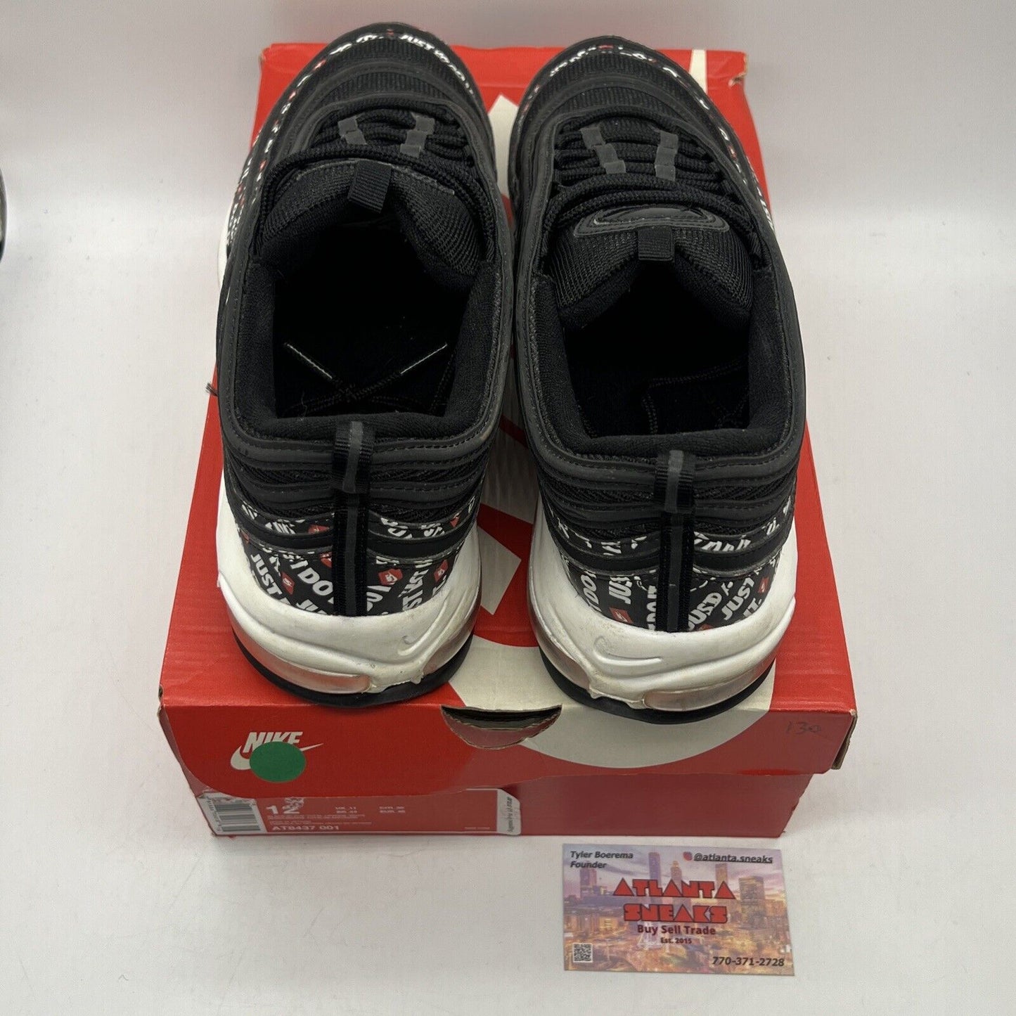 Size 12 - Nike Air Max 97 Just Do It Black White Red (AT8437-001)