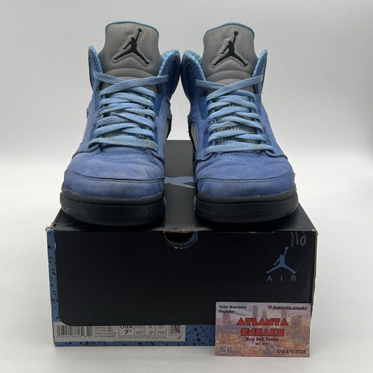 Size 7.5 - Jordan 5 Retro SE Mid UNC Black Blue Suede (DV1310-401)