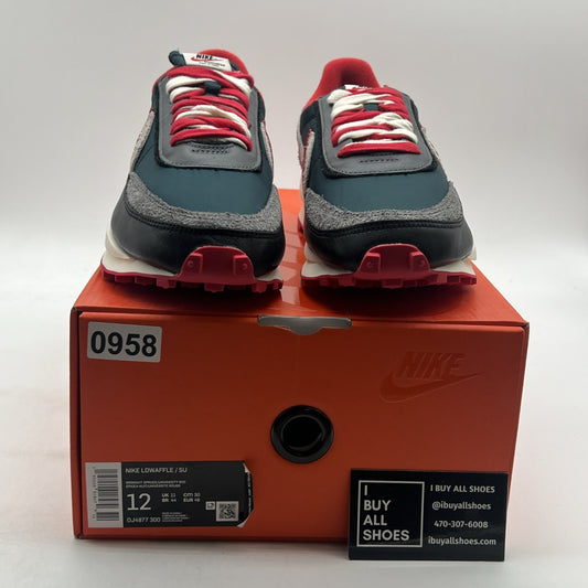Size 12 - Nike sacai x Undercover x LDWaffle Midnight Spruce University Red