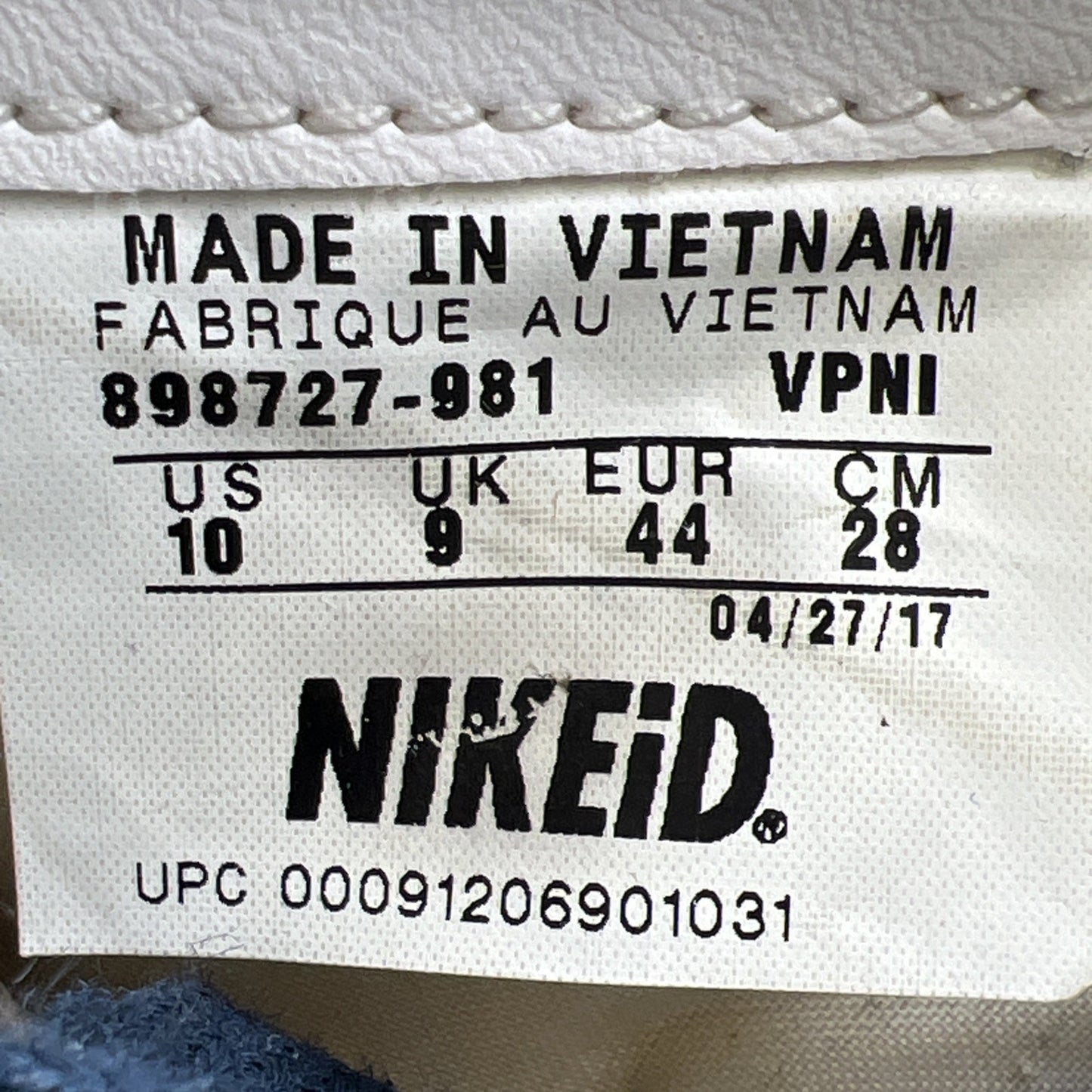 Size 10 - Nike ID Cortez White/Navy Running Shoes (898727-981)