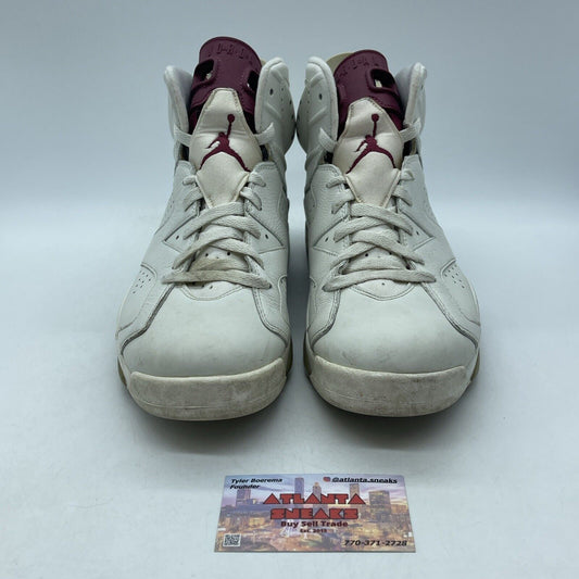 Size 10.5 - Air Jordan 6 Retro 2015 Maroon White Suede Leather (384664-116)