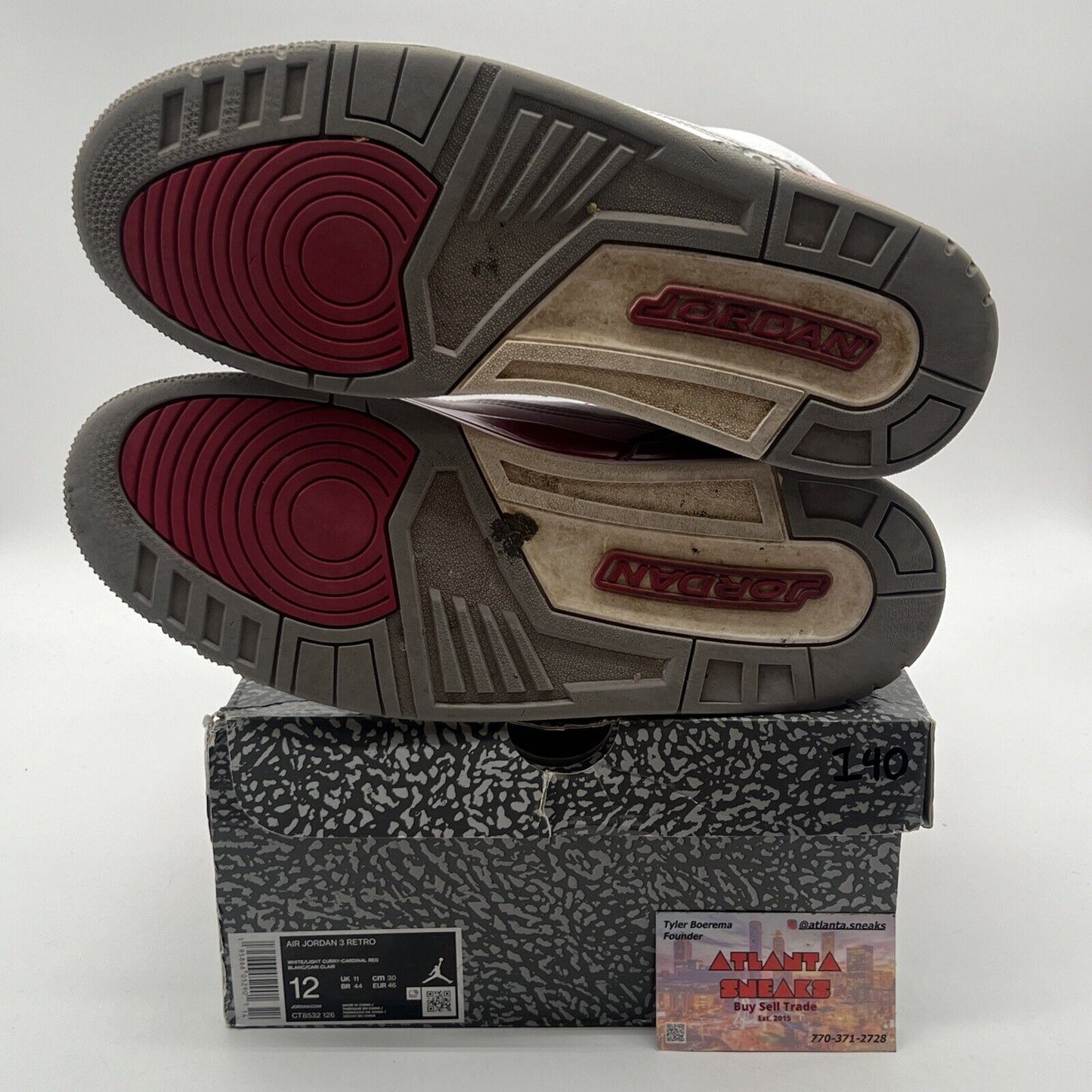 Size 12 - Jordan 3 Retro Mid Cardinal Red White Grey Yellow (CT8532-126)