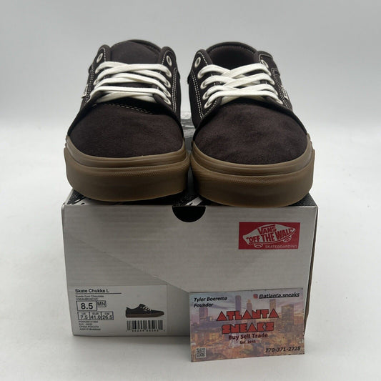 Size 8.5 - VANS Skate Chukka Low. Dark Brown/gum.