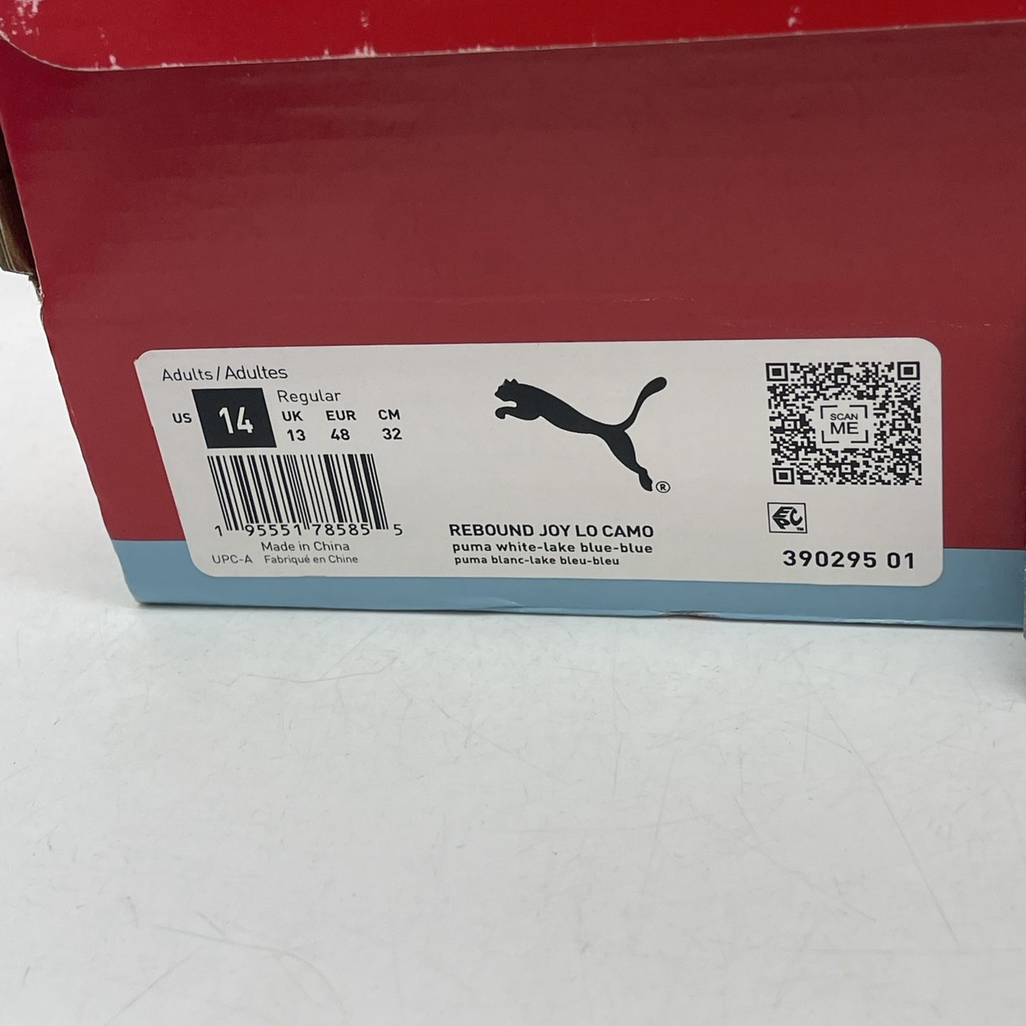 Size 14 - Puma Rebound Joy Low Lake Blue Camo (390295-01)