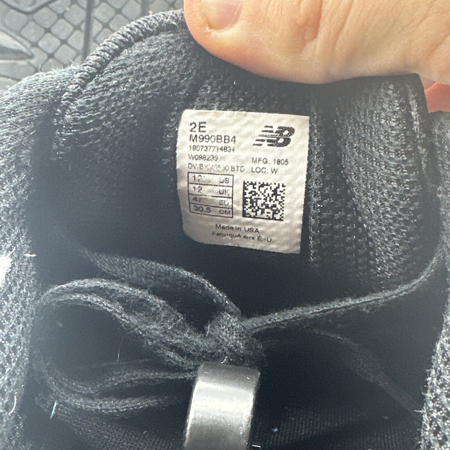 Size 12.5 - New Balance 990 Black - M990BB4