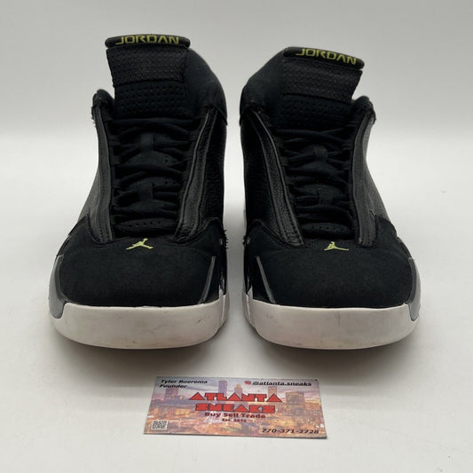 Size 12 - Air Jordan 14 Retro 2016 Indiglo Black White Green (487471-005)