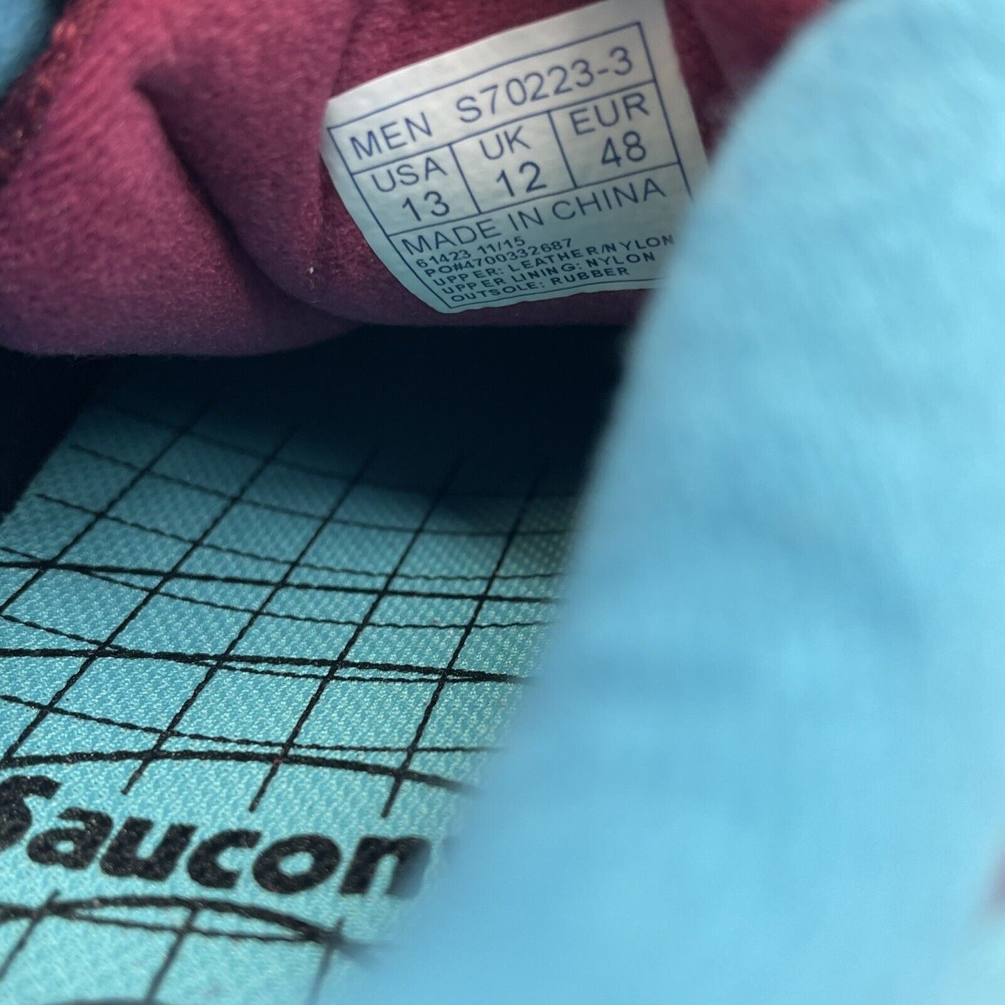 Size 13 - Saucony Grid 8000 Premium merlot Purple Blue Suede (S70223-3)