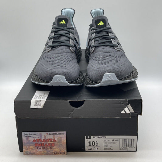 Size 10.5 - Adidas Ultra 4DFWD Carbon Wonder Blue Grey Suede Leather (ID1686)