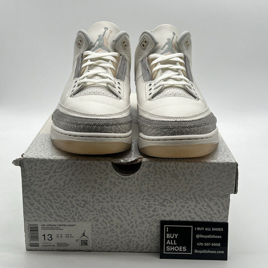 Size 13 - Air Jordan 3 Retro Craft Ivory/Grey White Leather (FJ9579-100)