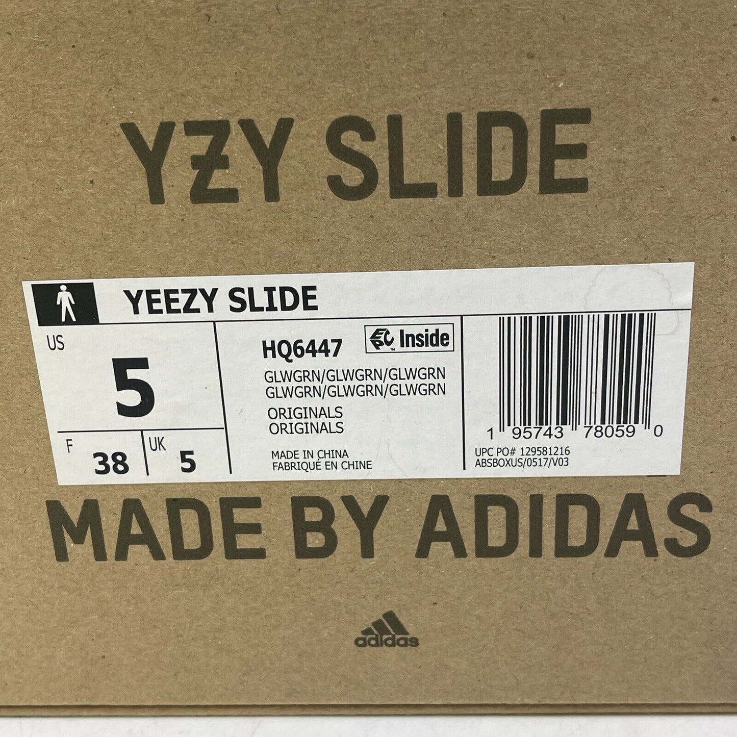 Size 5 - adidas Yeezy Slide Glow Green (HQ6447)