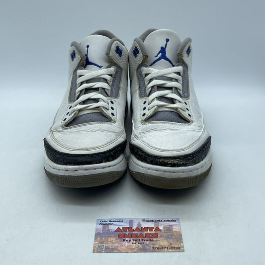 Size 10.5 - Jordan 3 Retro Mid Racer Blue White Leather Grey Suede (CT8532-145)