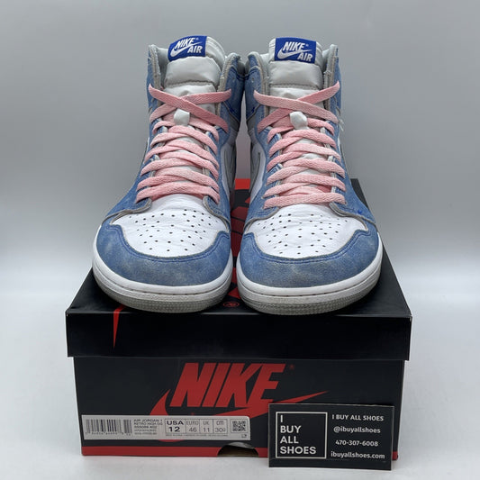 Size 12 - Jordan 1 Retro OG High Hyper Royal White Blue Suede (555088-402)