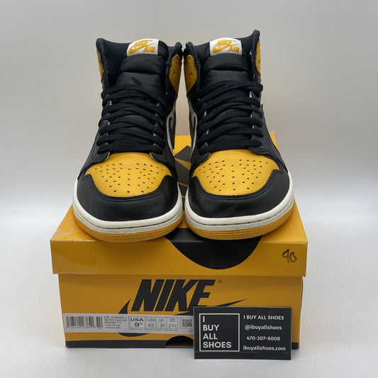 Size 9.5 - Jordan 1 Retro OG High Yellow Toe White Black Leather (555088-711)