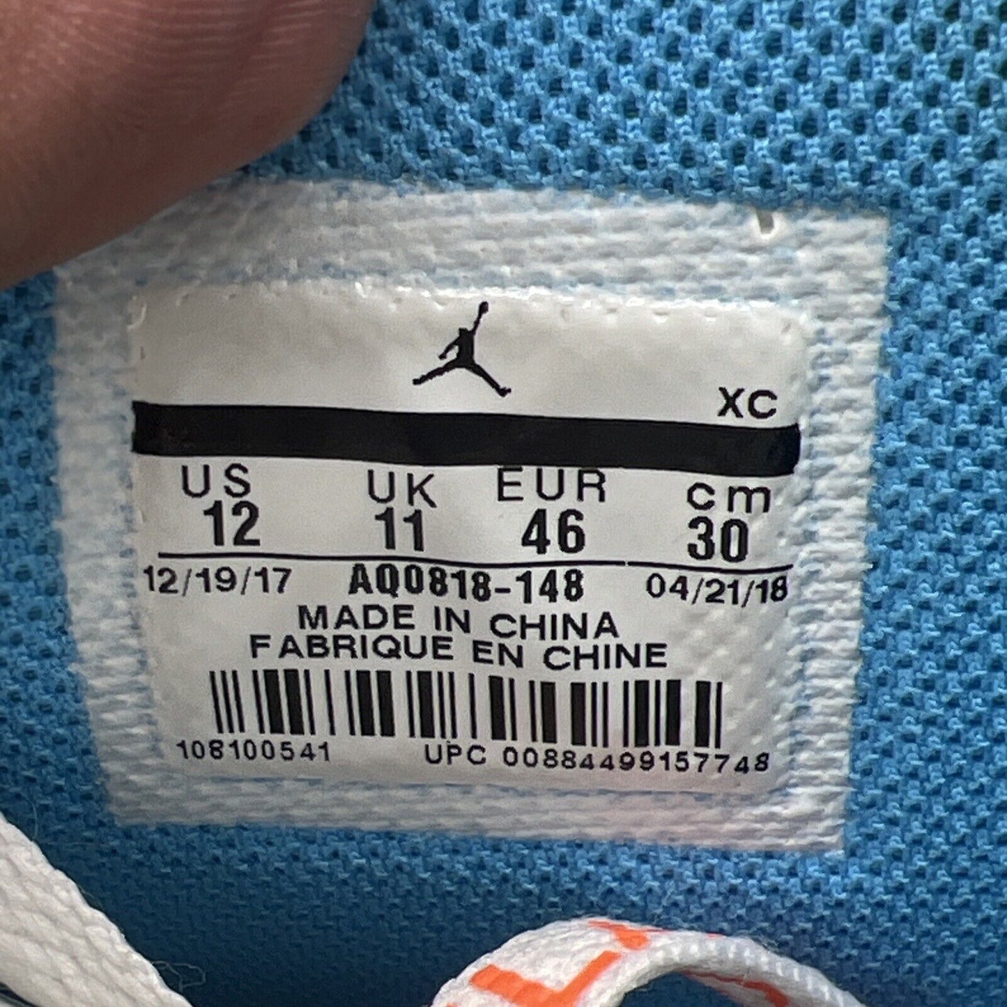 Size 12 - Jordan 1 Retro OG x Off-White High UNC Blue Leather (AQ0818-148)
