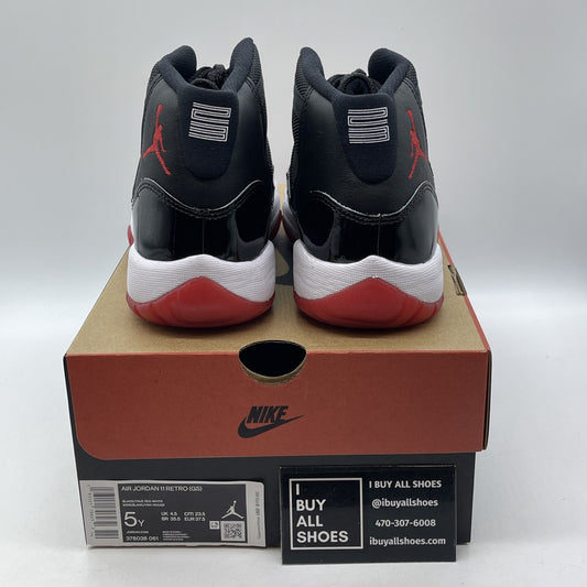 Size 5Y - Jordan 11 Retro Bred 2019 (GS) Black Suede Leather (378038-061)