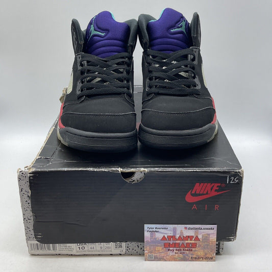 Size 10 - Jordan 5 Retro Top 3 Black 2020 Purple Blue Red Suede (CZ1786-001)