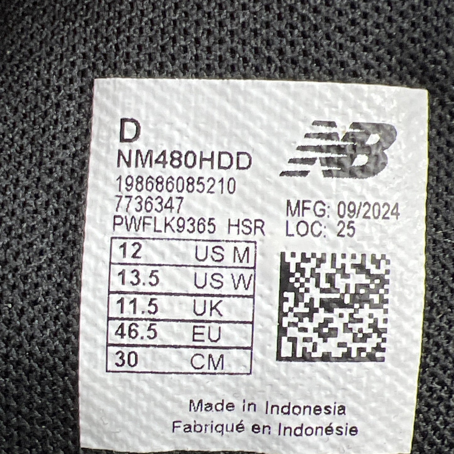 Size 12 - New Balance 480 High Black White Sneaker (NM480HDD)