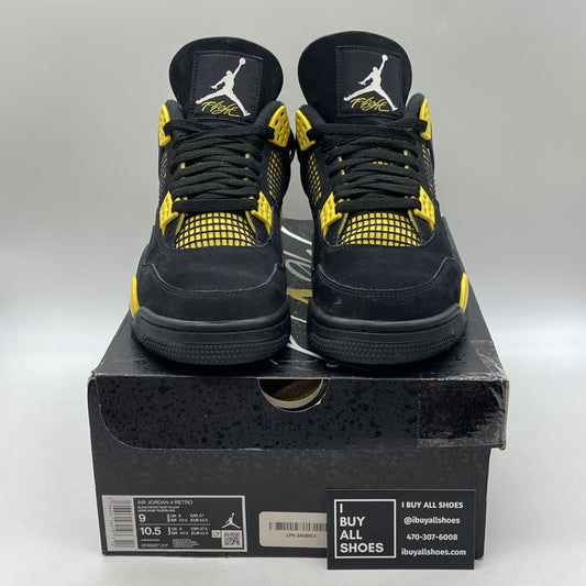 Size 9 - Jordan 4 Retro Mid Thunder Yellow Black Suede (DH6927-017)
