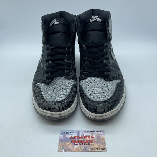 Size 12 - Jordan 1 OG High Rebellionaire Black Grey Red Suede (555088-036)
