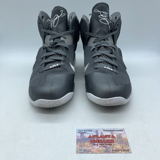 Size 11 - Nike LeBron 9 Cool Grey White Silver Suede Leather (469764-007)