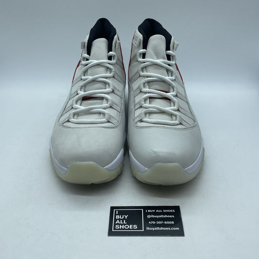 Size 14 - Air Jordan 11 Retro Platinum Tint White Red Black Suede (378037-016)