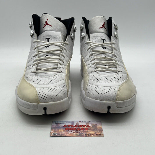 Size 14 - Air Jordan 12 Retro Rising Sun Black Red Leather ( 130690-163)