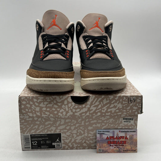 Size 12 - Jordan 3 Retro Mid Desert Elephant Black Leather White (CT8532-008)