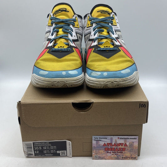 Size 10.5 - Nike LeBron 18 Low Stewie Yellow White Blue Leather (CV7562-104)