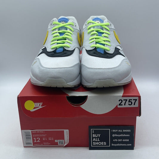 Size 12 - Nike Air Max 1 Daisy White Grey Yellow Suede (CW6031-100)